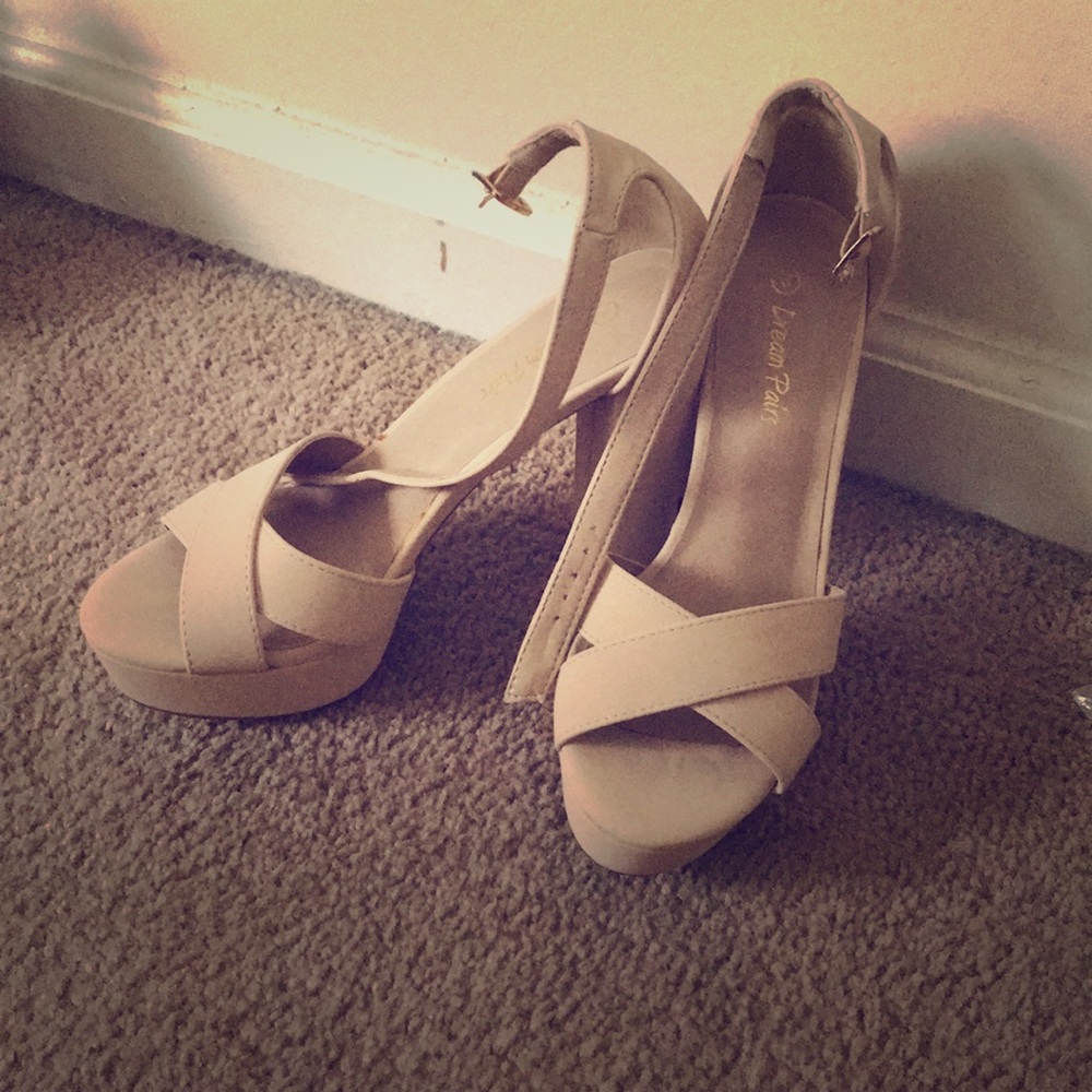 Nude/Beige Strap Heels